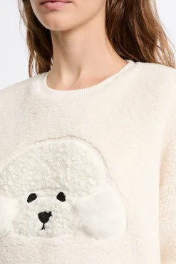 Sudadera con estampado de perro y efecto polar