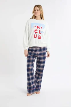 Sudadera de algodón con estampado de esquiadores