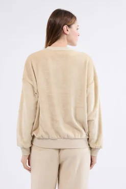 Sudadera de manga larga con efecto terciopelo