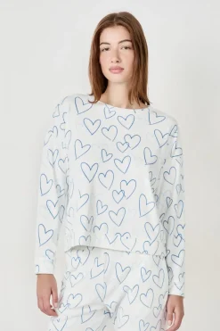 Sudadera de pijama con corazones