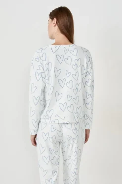 Sudadera de pijama con corazones