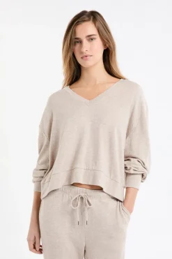 Sudadera de pijama con cuello en V