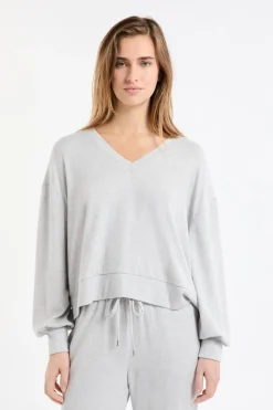 Sudadera de pijama con cuello en V