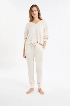 Sudadera de pijama con cuello en V