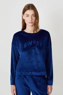 Sudadera de pijama con efecto terciopelo