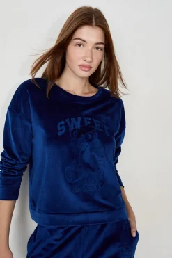 Sudadera de pijama con efecto terciopelo