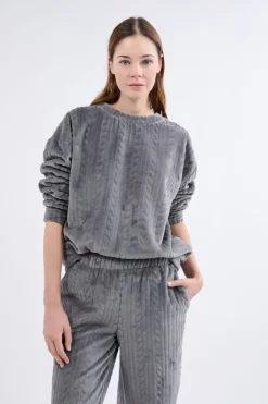 Sudadera de pijama con efecto terciopelo