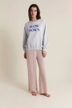 Sudadera de pijama con inscripción en algodón