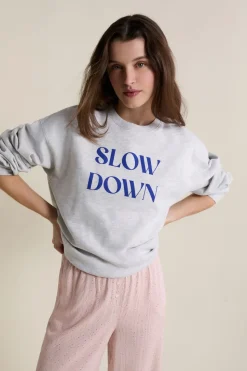 Sudadera de pijama con inscripción en algodón