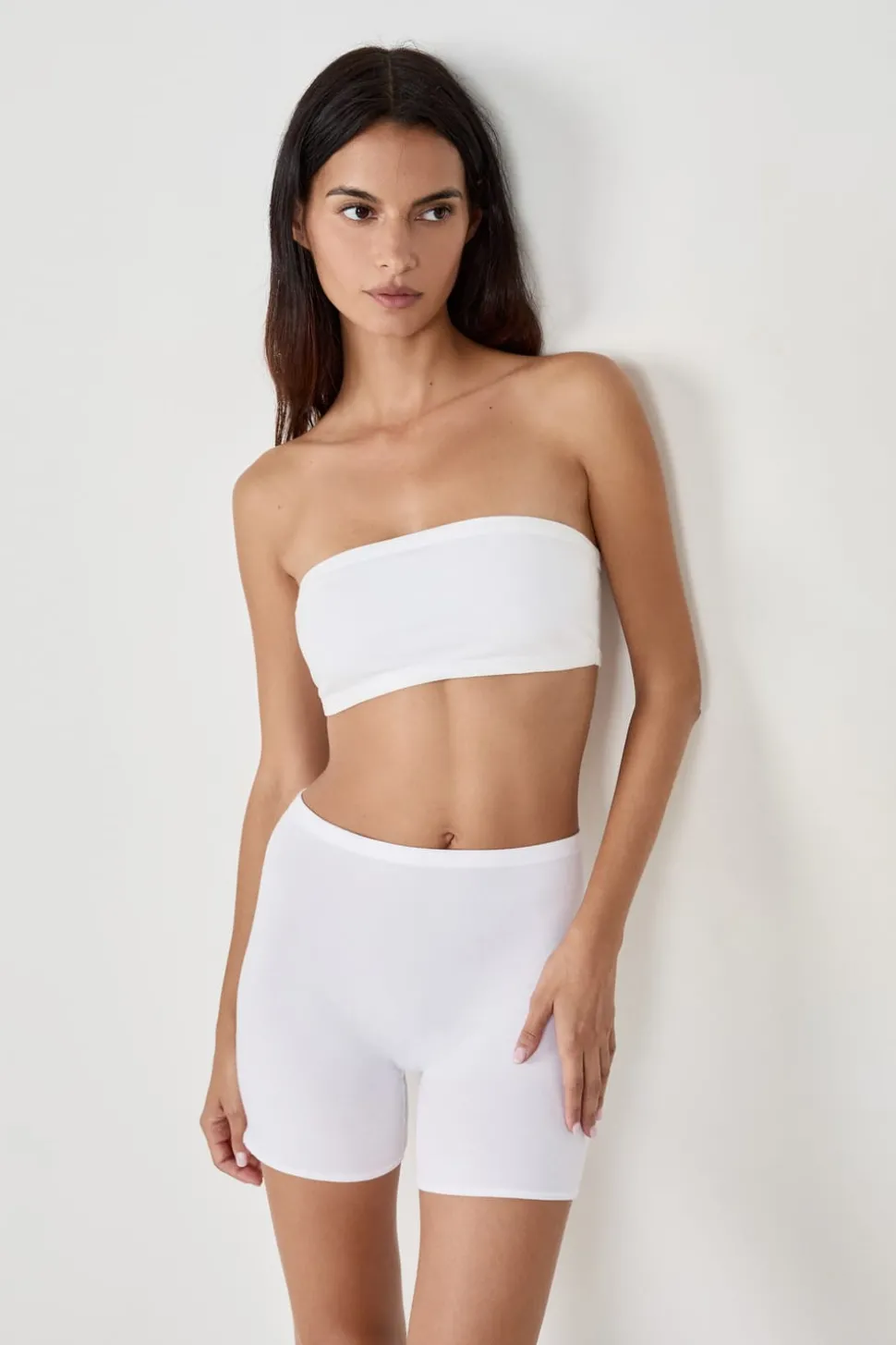 Sujetador bandeau con aros de algodón orgánico elástico