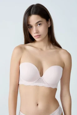 Sujetador bandeau con tirantes desmontables - Copa D
