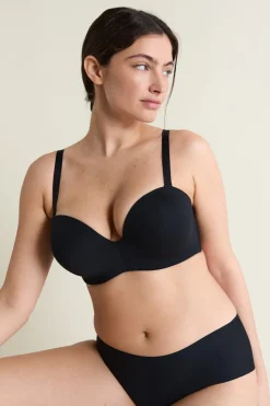 Sujetador bandeau, copas C-E, tirantes desmontables