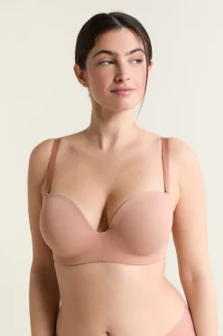 Sujetador bandeau, copas C-E, tirantes desmontables