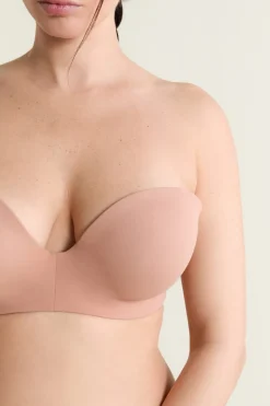 Sujetador bandeau, copas C-E, tirantes desmontables