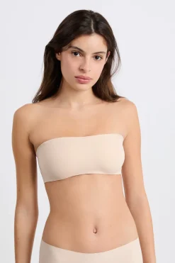 Sujetador bandeau de microfibra