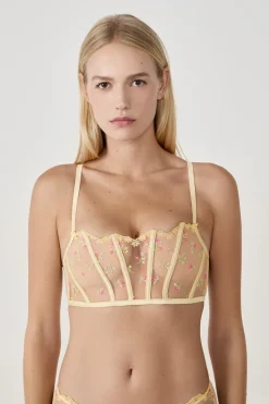 Sujetador bustier con bordado