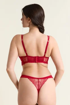 Sujetador bustier de encaje con tirantes dobles