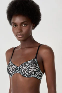 Sujetador clásico de tul cebra