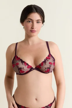 Sujetador con estampado de cerezas