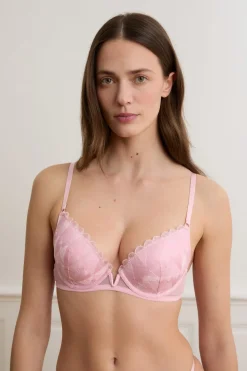 Sujetador N.2 - Push-up escote pronunciado con bordado de corazones