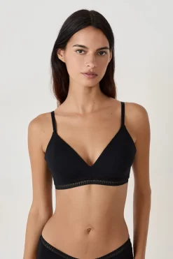 Sujetador sin aros de copa fina de algodón