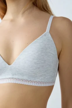 Sujetador sin aros de copa fina de algodón
