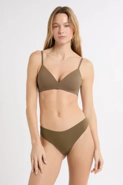 Sujetador sin aros de copas finas de microfibra