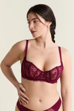 Sujetador sin relleno de tul y satén