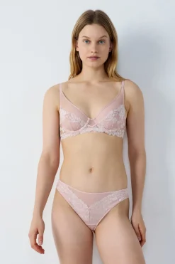 Sujetador sin relleno de encaje y tul