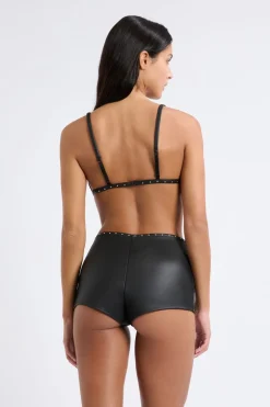 Sujetador triangular de cuero