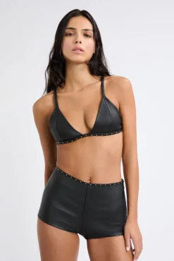 Sujetador triangular de cuero