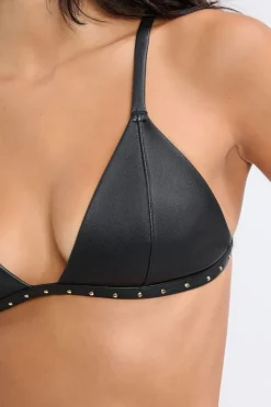 Sujetador triangular de cuero