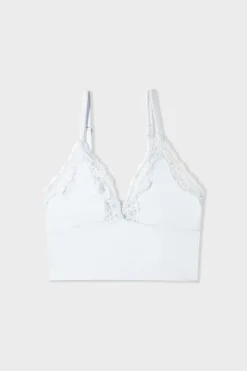 Sujetador triangular de microfibra y encaje