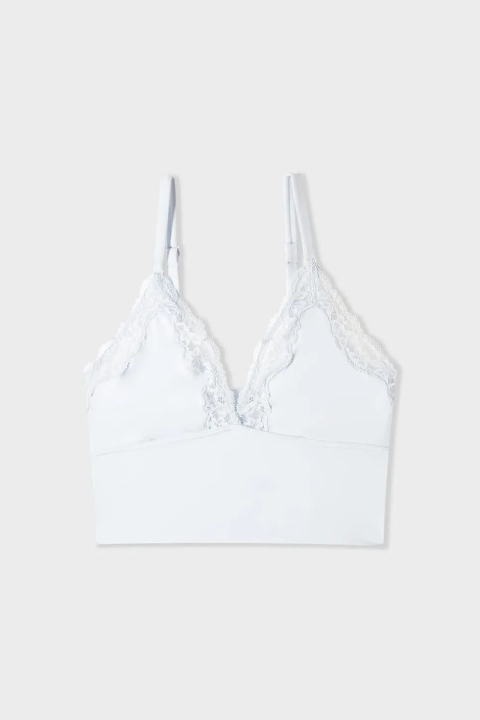 Sujetador triangular de microfibra y encaje