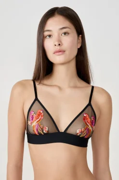 Sujetador triángulo sin aros bordado