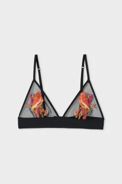 Sujetador triángulo sin aros bordado