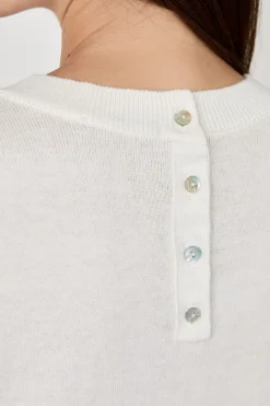 Suéter de manga corta cuello redondo