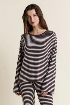 Sweatshirt de pyjama à rayures