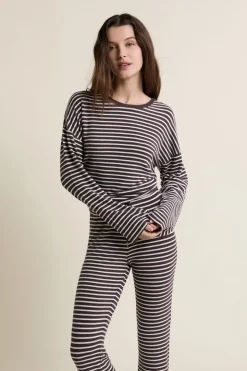 Sweatshirt de pyjama à rayures