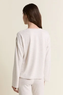 Sweatshirt de pyjama à rayures