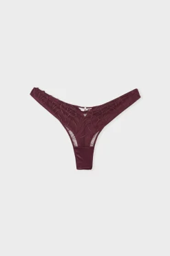 Tanga con bordado floral