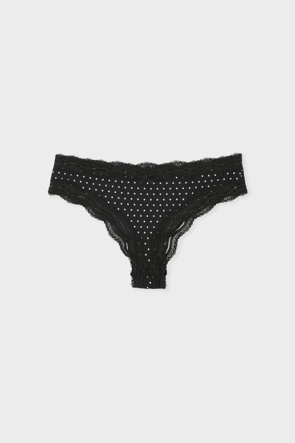 Tanga con bordes de encaje de microfibra