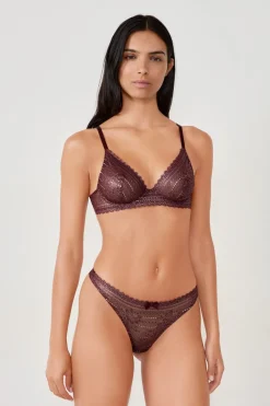 Tanga de encaje con hilo brillante