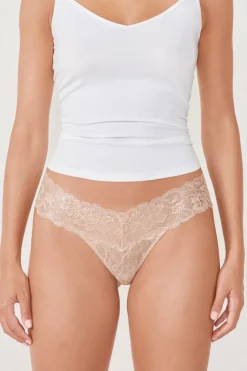 Tanga de encaje tejido brillante