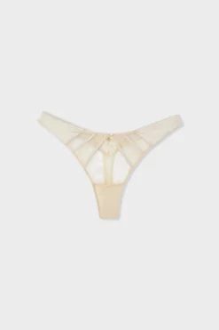 Tanga de encaje y satén