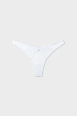 Tanga de encaje y satén