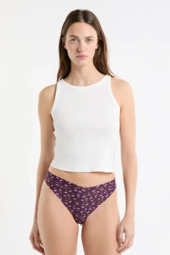 Tanga de microfibra sin costuras con motivos de cerezas