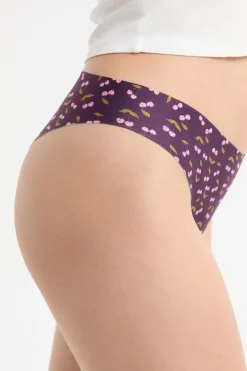 Tanga de microfibra sin costuras con motivos de cerezas
