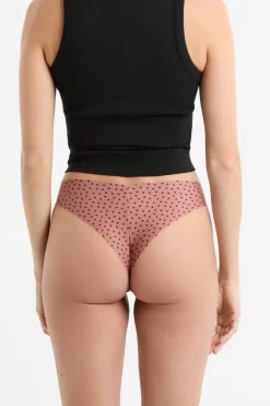 Tanga de microfibra sin costuras con motivos de corazones