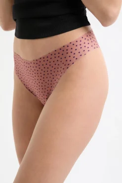 Tanga de microfibra sin costuras con motivos de corazones